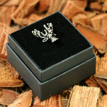 Stags Head Lapel Pin Badge With Gift Box, 2 of 5