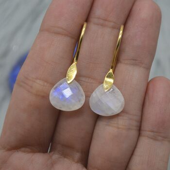 Rainbow Moonstone Or Labradorite Earrings, 7 of 11