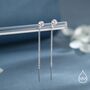 Minimalist Cz Threader Earrings In Sterling Silver, thumbnail 4 of 11