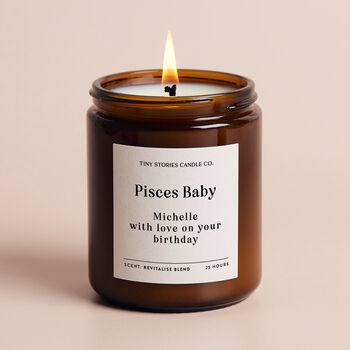 Personalised Pisces Birthday Gift Candle, 2 of 5