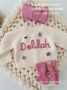 Personalised Cream Name Cardigan,Baby Gift, 10 of 12