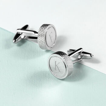 Monogrammed Round Cufflinks, 4 of 12