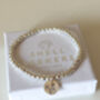 Sterling Silver Daffodil Beaded Bracelet With Engraved Tag, thumbnail 8 of 8