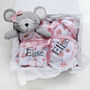 Personalised Mouse Comforter And Floral Blanket Set, thumbnail 4 of 7