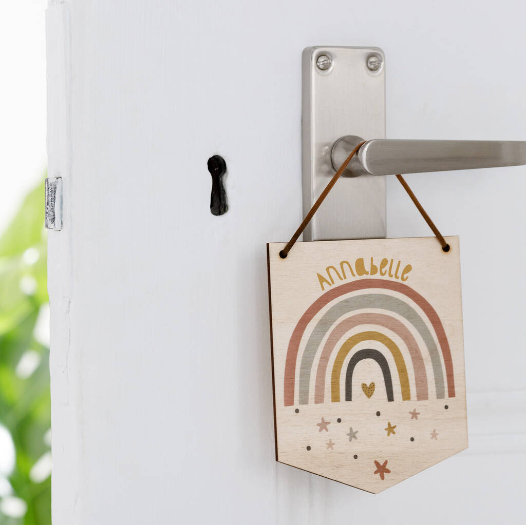 Our Little Rainbow Mini Wooden Flag Wall Hanging, 1 of 3