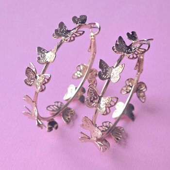 Butterfly Hoop Earrings, 4 of 5