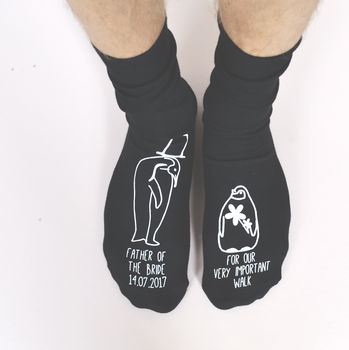 Father Of The Bride Personalised Penguin Socks, 2 of 4