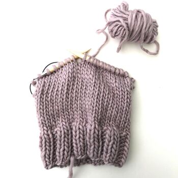 Basic Beanie Hat 100% Merino Knitting Kit, 4 of 5