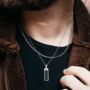 Gold Plated Onyx Verge Rectangular Gemstone Pendant Necklace For Men, thumbnail 6 of 12