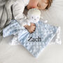 Personalised Blue Lamb Baby Comforter, thumbnail 5 of 6