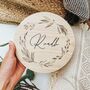 Olive Wreath Wooden Baby Name Plaque, thumbnail 1 of 4