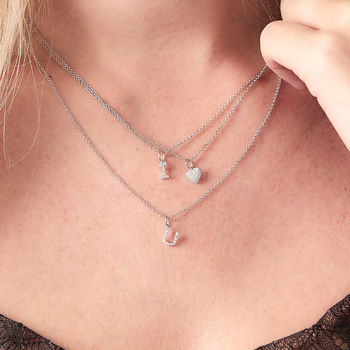 Diamond Necklace With Tiny Heart Charm, 6 of 6