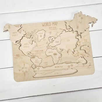 Children's Wooden World Map Puzzle, 6 of 6