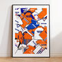 Luton Town Football Shirt Mash Up Print, thumbnail 1 of 3