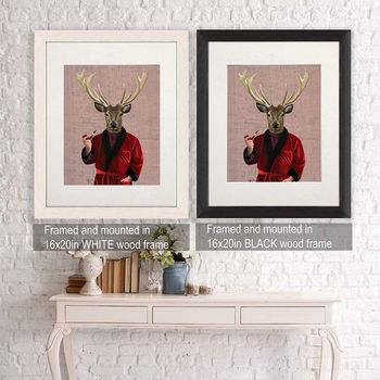 Deer In Smoking Jacket Art Print, Framed Or Unframed, 2 of 6