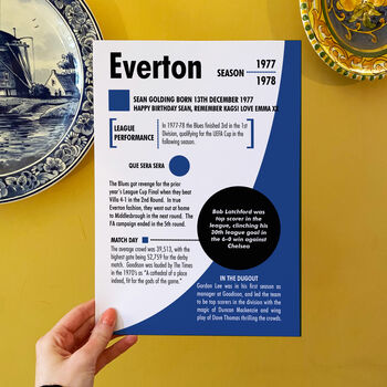 Personalised Season Print Gift For Everton Fans, 3 of 6