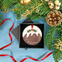 Christmas Pudding Ceramic Tree Decoration, thumbnail 1 of 5