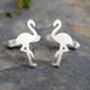 Flamingo Cufflinks In Solid Sterling Silver, thumbnail 1 of 3