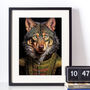 Wolf In Period Costume Portrait Art Print, thumbnail 2 of 2