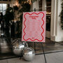 Personalised Pink Retro Wavy Seating Chart, thumbnail 1 of 2