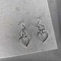 Sterling Silver Statement Heart Drop Earrings, thumbnail 6 of 12