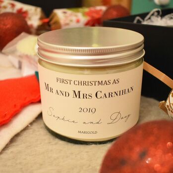 First Christmas As Mr And Mrs Vegan Scented Candle, 2 of 4