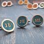Personalised Monogrammed Initials Leather Cufflinks, thumbnail 1 of 9