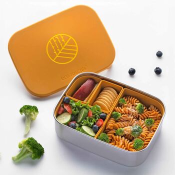 Stainless Steel Lunchbox With Organisers Mustard, 11 of 11