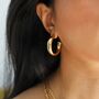 Large Chunky Hoop Earrings In Gold Plating, thumbnail 1 of 8