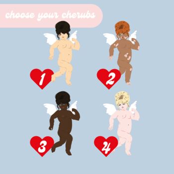 Customisable Cherub Couple's Art Print, 2 of 3