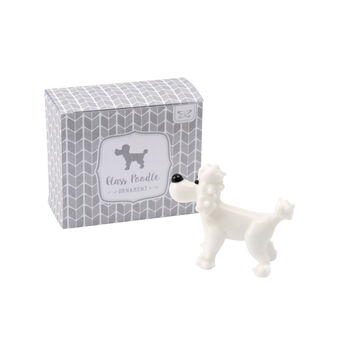 Artisan Glass White Poodle With Gift Box, 2 of 2