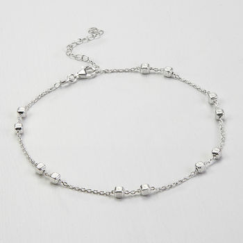 Sterling Silver Delicate Boxes Anklet, 2 of 5
