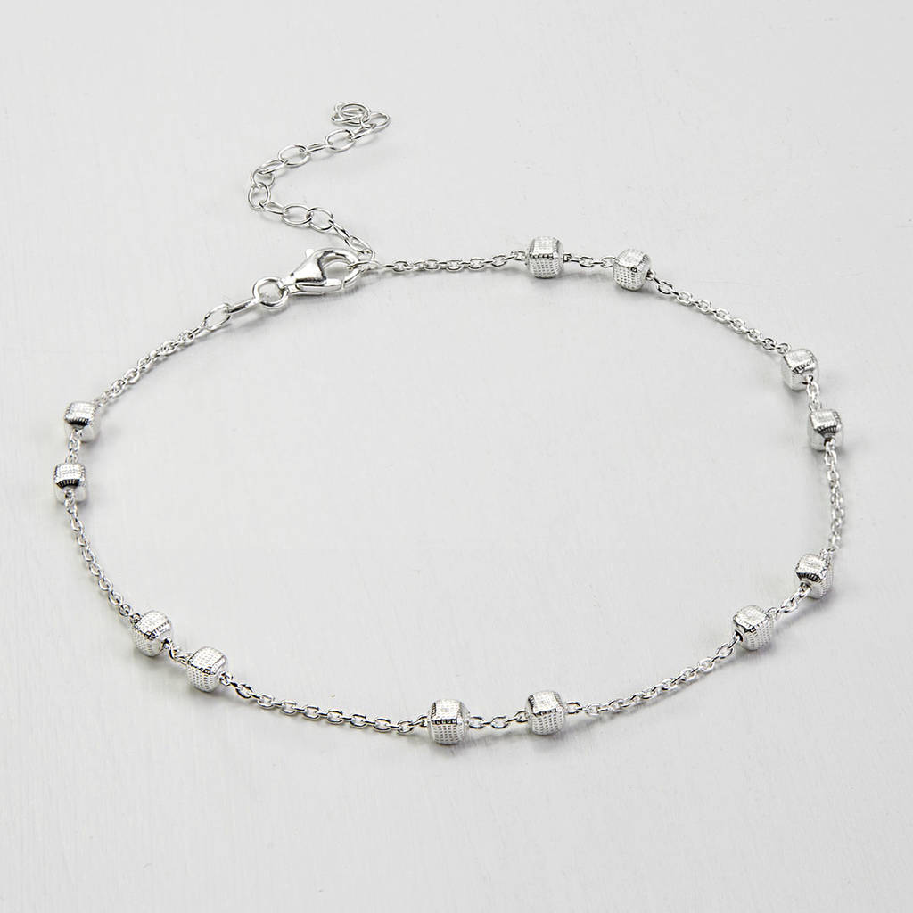 Sterling Silver Delicate Boxes Anklet By Martha Jackson Sterling Silver