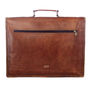 Personalised Vintage Style Brown Leather Laptop Satchel, thumbnail 8 of 10