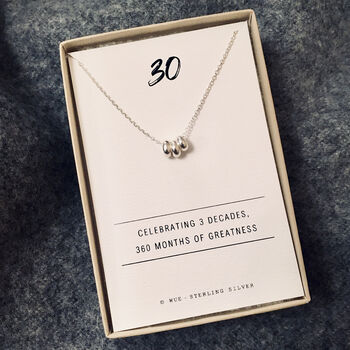 30th Birthday Gift Silver Necklace, 2 of 4