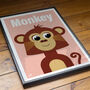 Personalised Kids Cheeky Monkey Poster, thumbnail 3 of 6