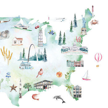 United States Illustrated Map Art Print, 3 of 10