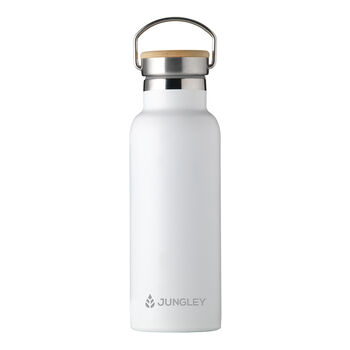 Recycled Stainless Steel 500ml Bamboo Lid Water Bottle, 7 of 12