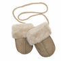 Baby Sheepskin Puddy Mittens On String, thumbnail 3 of 6