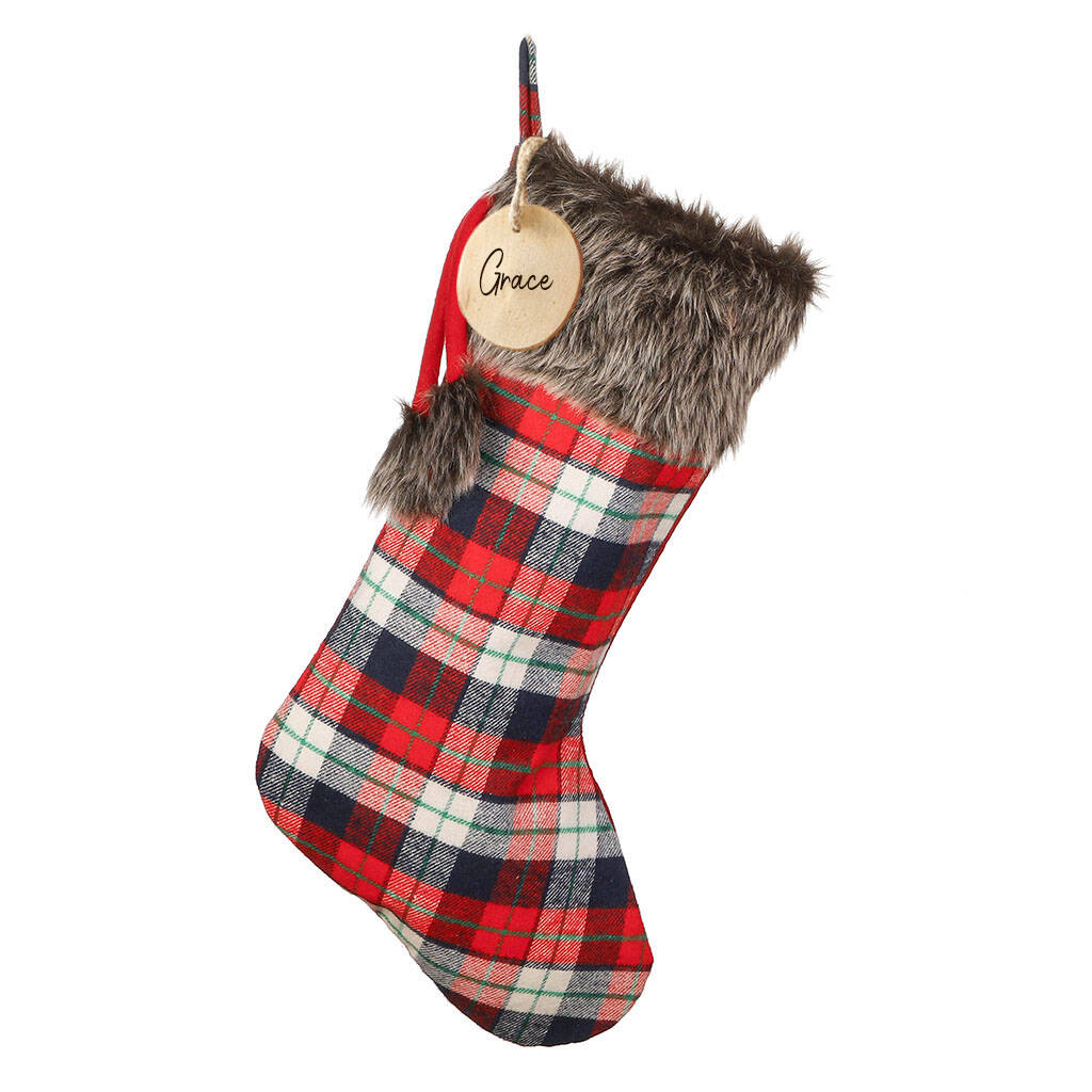 Personalised Highland Tartan Christmas Stocking By Dibor 