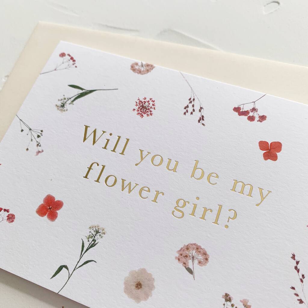 Floral Flower Girl Card By Gable & Grain