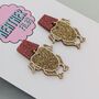 Gold Turkey Glitter Christmas Resin Earrings, thumbnail 3 of 4