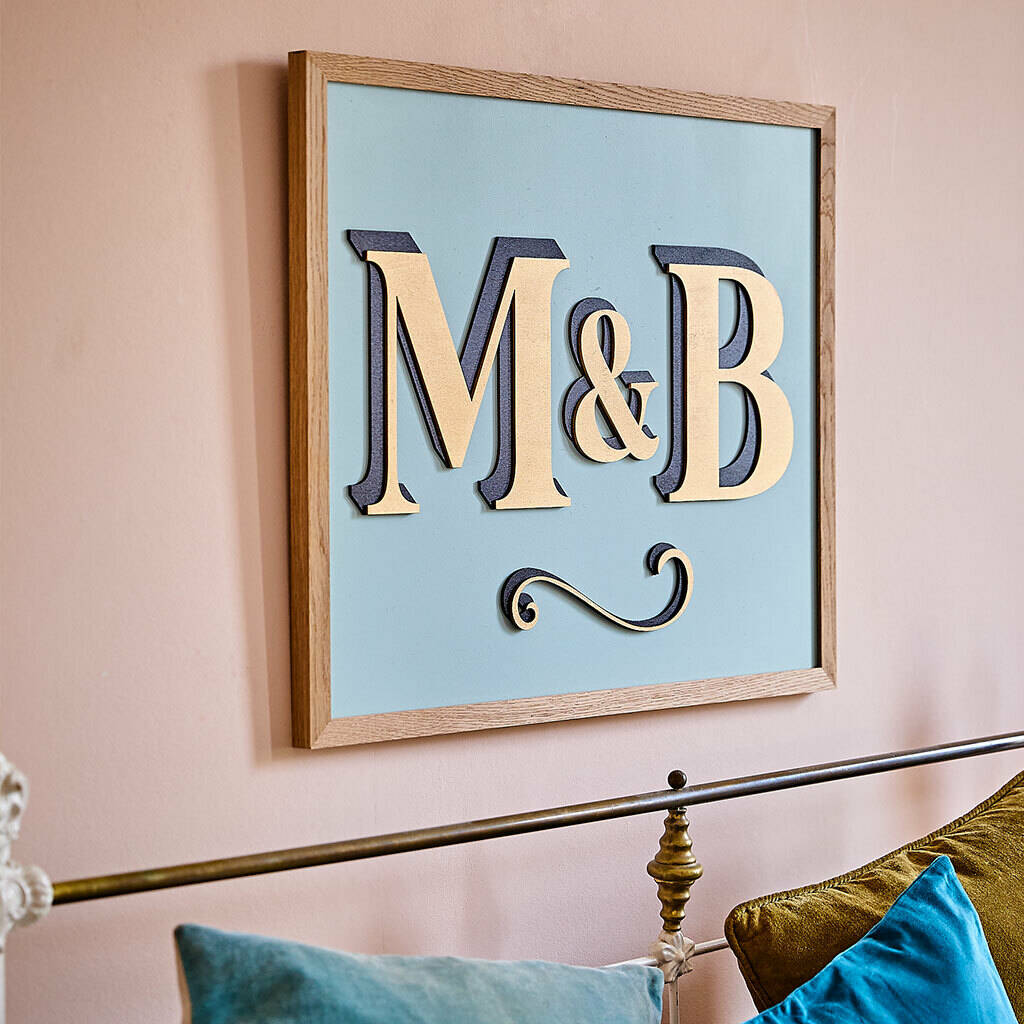 Bespoke Large Painted Wooden Initial Sign, 1 of 3