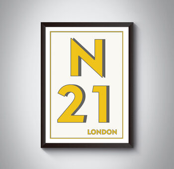 N21 Enfield London Postcode Typography Print, 4 of 12