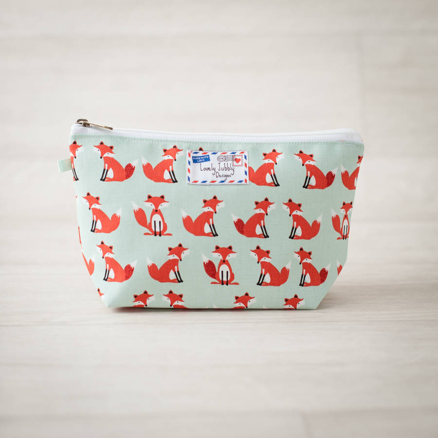 fox woodland animal foxes gift makeup toiletry wash bag by lovely ...