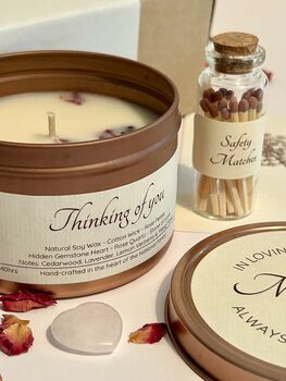 Sympathy Candle Gift Box With Hidden Gemstone Heart, 7 of 11