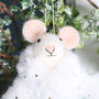 Christmas Mouse In Faux Fur Coat Tree Decortion, thumbnail 2 of 3