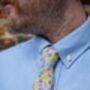 Mens Bold Yellow Berry Print Slim Style Tie, thumbnail 4 of 11