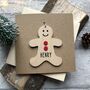 Personalised Gingerbread Man Decoration Christmas Card, thumbnail 1 of 3