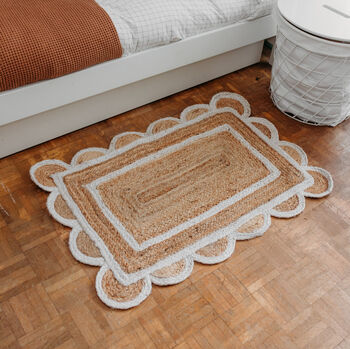 Scallop Jute Mat Rug In Pink, 6 of 6